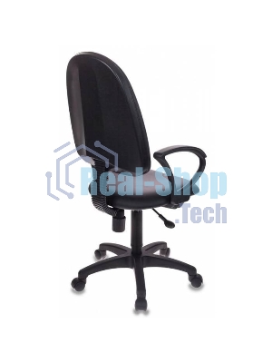 Кресло Бюрократ CH-1300/T-15-21 черный, экокожа, 120 кг, механизм качания