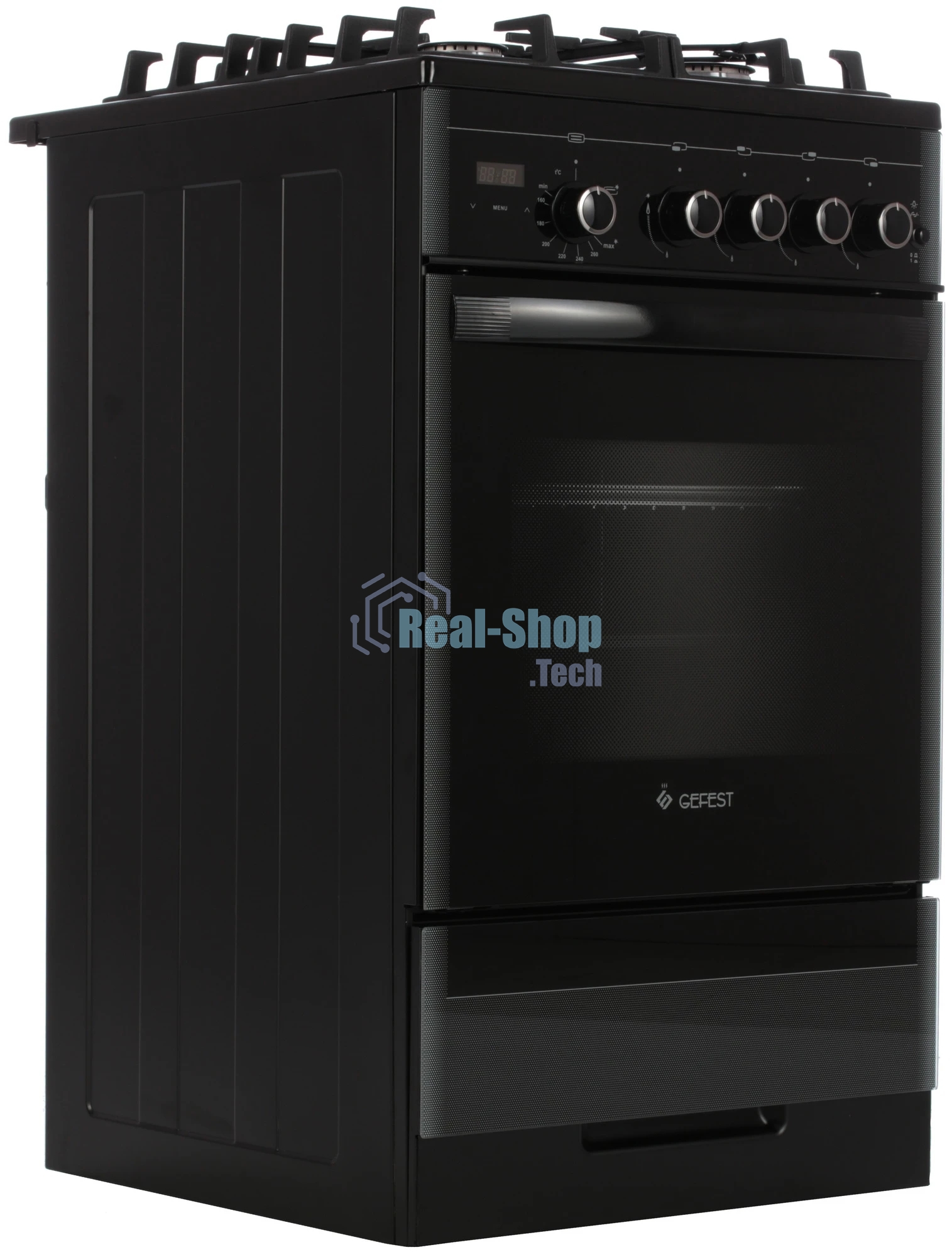Плита газовая Gefest ПГ 5500-03 0044 черный, конфорок 4 шт, духовка 52 л, 50 см x 85 см x 58.5 см