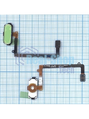 Кнопка HOME в сборе с механизмом и шлейфом для Samsung Galaxy S6 Edge SM-G925F, белый