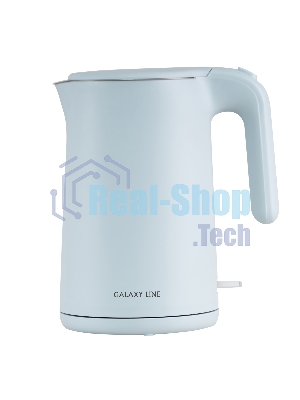 Чайник электрический Galaxy Line GL 0327, небесный, пластик, 1800 Вт, 1,5 л