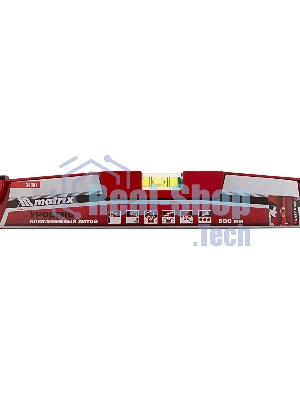 Уровень алюминиевый Matrix, 600 мм, литой, 2 глазка, ударная площадка