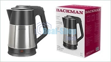 Чайник электрический BACKMAN BM-TEA 727 2,3 л, 2200 Вт, серебристый/черный