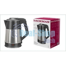 Чайник электрический BACKMAN BM-TEA 727 2,3 л, 2200 Вт, серебристый/черный