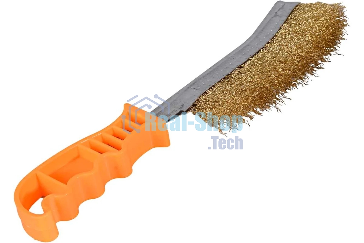 Щетка из латунированной стали с пластиковой ручкой 240мм Вихрь