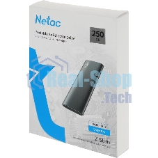 Внешний SSD Netac Z SLIM, 250 Gb, USB 3.2 Gen 2 Type-C, R/W 550/480, черный
