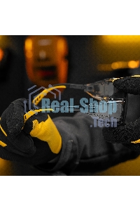 Очки защитные Denzel открытые, поликарбонатные, увеличенная дымчатая линза, регулируемые дужки