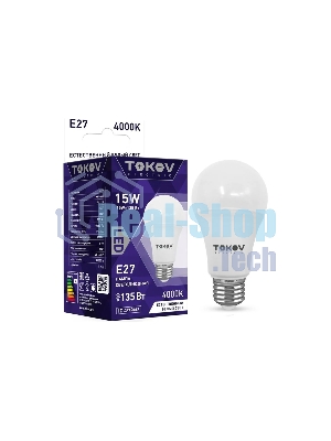 Лампа светодиодная TOKOV ELECTRIC 15Вт А60 4000К Е27 176-264В