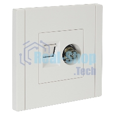 Розетка двойная TV+RJ45 кат.5E IEK FORTE&PIANO FP236 белый