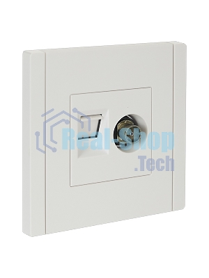 Розетка двойная TV+RJ45 кат.5E IEK FORTE&PIANO FP236 белый