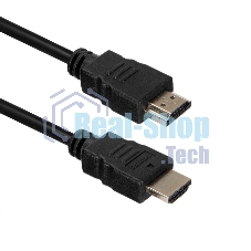 Кабель ACD-DHHM1-10B HDMI 1.4, Golden Plated,19m/19m, черный, 1м