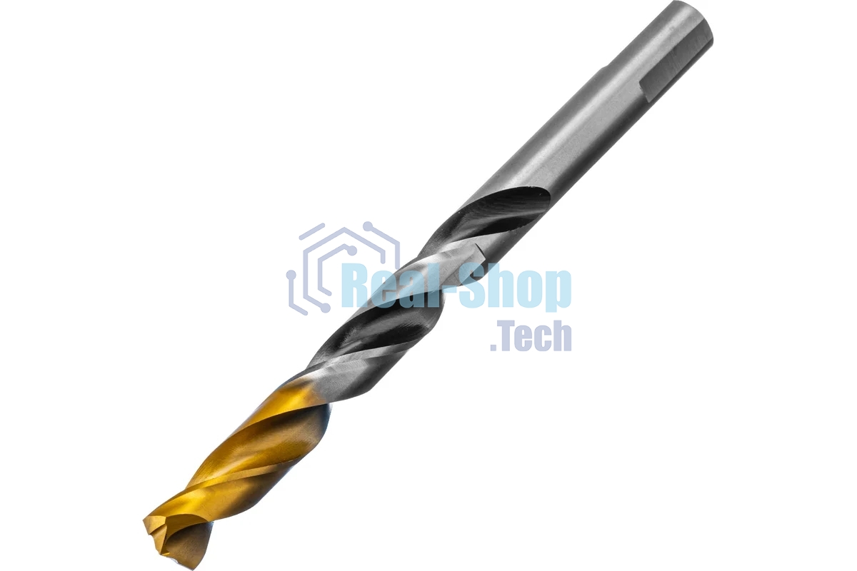 Сверло спиральное по металлу Denzel 11 x 142мм, Р6М5, Golden Tip, многогранная заточка