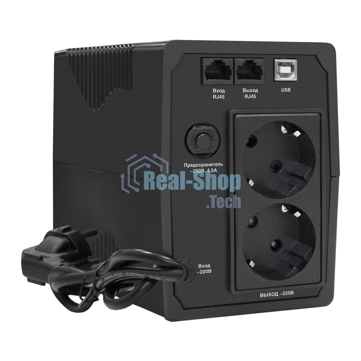 Источник бесперебойного питания ExeGate EP285474RUS Power Back BNB-850.LED.AVR.EURO.RJ.USB 850VA/480W, LED, AVR,2 евророзетки, RJ45/11, USB, черный