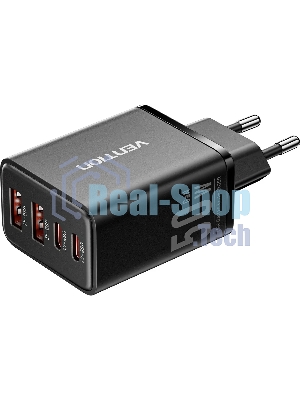 Сетевое зарядное устройство Vention на 4 порта GaN 50W USB (C+C+A+A) Черный