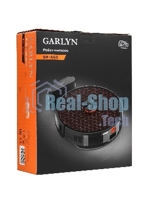Робот-пылесос Garlyn SR-550 черный/оранжевый, 3200 мА*ч Li-Ion, уборка сухая/влажная, пылесборник контейнер 0.32 л