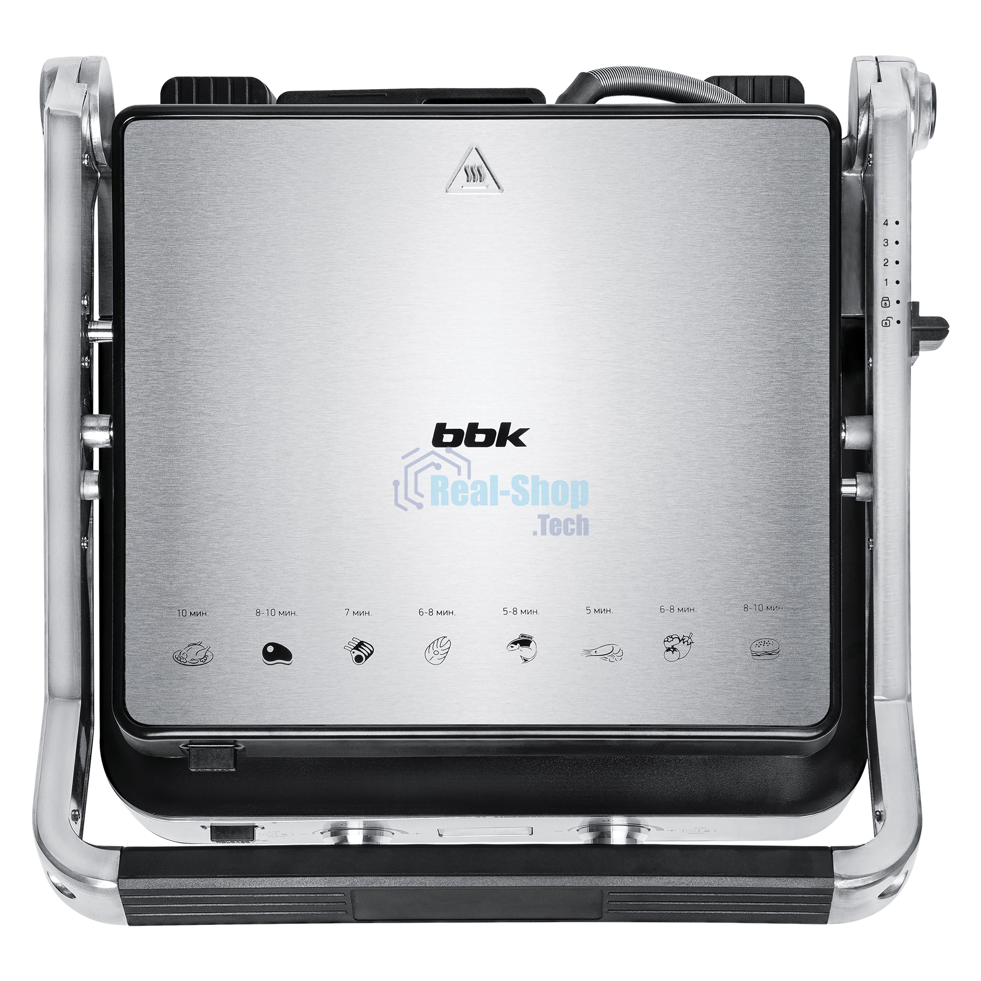 Гриль электрический BBK BEG2004 2000 Вт, черный/металлик