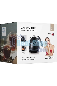 Чайник электрический Galaxy Line GL 0343, черный нефрит, металл, 2200 Вт, 1,7 л
