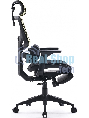 Кресло Cactus CS-CHR-MC01-LGNBK салатовый, сетка, подголовник, подставка для ног