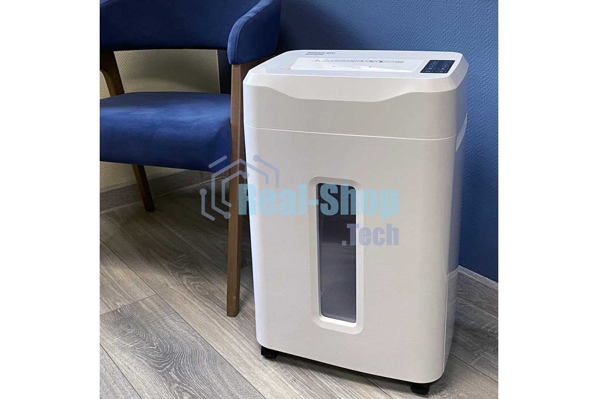 Шредер Office Kit S210N 3,9x38 белый (секр.P-4) фрагменты 16лист. 35лтр. скрепки скобы пл.карты CD