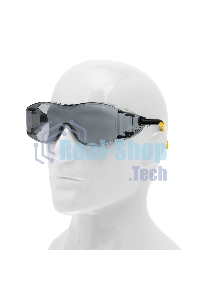 Очки защитные Denzel открытые, поликарбонатные, увеличенная дымчатая линза, регулируемые дужки