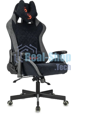 Кресло игровое эргономичное A4Tech Bloody GC-580 черный/серый искусственная замша с подголов. крестов.