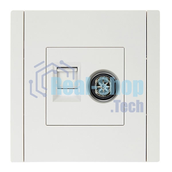 Розетка двойная TV+RJ45 кат.5E IEK FORTE&PIANO FP236 белый
