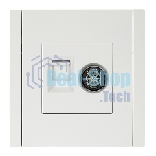 Розетка двойная TV+RJ45 кат.5E IEK FORTE&PIANO FP236 белый