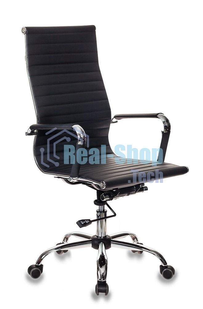 Кресло руководителя Бюрократ CH-883/BLACK черный, искусственная кожа, крестовина хром