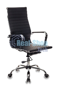 Кресло руководителя Бюрократ CH-883/BLACK черный, искусственная кожа, крестовина хром