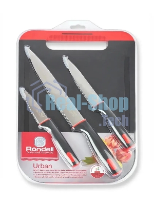 Набор ножей Rondell RD-1010 3 шт с разделочной доской