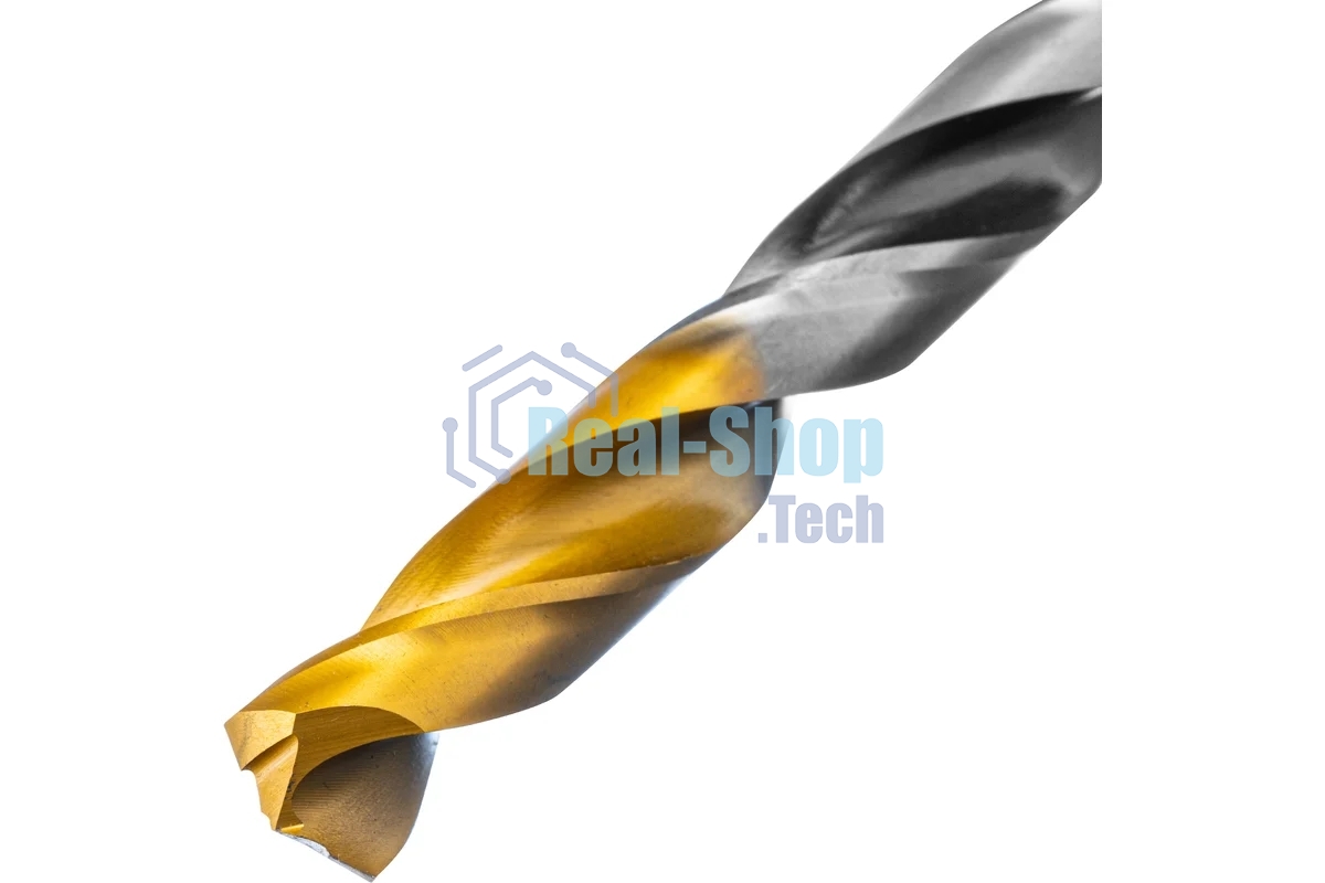 Сверло спиральное по металлу Denzel 11 x 142мм, Р6М5, Golden Tip, многогранная заточка