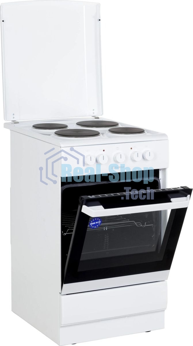 Плита электрическая Hansa FCEW53000 белый, конфорок 4 шт, духовка 68 л, 50 см x 85 см x 60 см