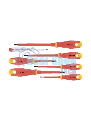 Набор отверток Сибртех диэлектрических до 1000в тестер crv двухкомпонентные рукоятки (7 шт.)