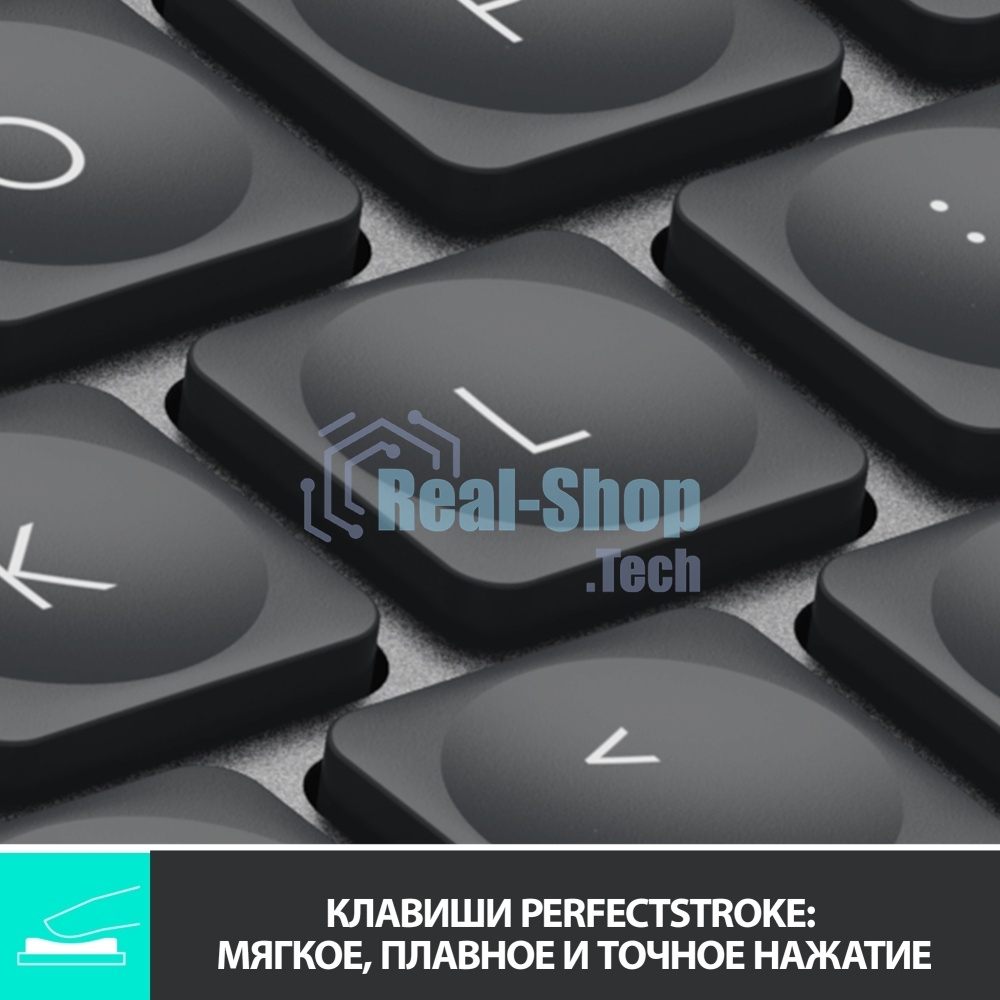 Клавиатура беспроводная Logitech MX Keys Mini (920-010501), USB, Bluetooth/Радиоканал, темно-серый/черный