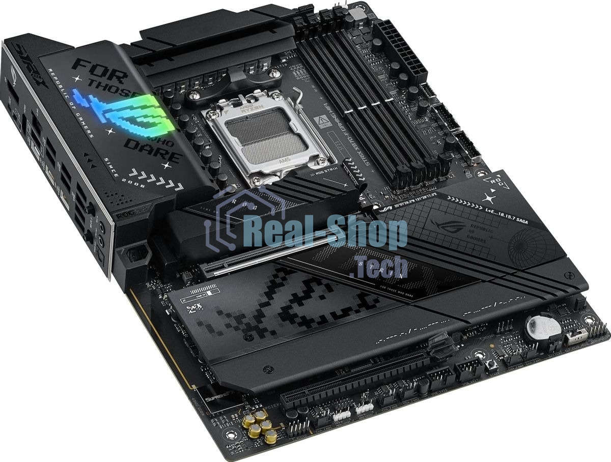 Материнская плата ASUS ROG STRIX X870-F GAMING WIFI, AM5, AMD X870, 4xDDR5, 2xSATA, 4xM.2, 1xPCI-E 5.0 x16, 1xPCI-E 4.0 x4, 1xHDMI, 1xDP, 2xUSB-C USB4, 1xUSB-C 10Gbps, 5xUSB-A 10Gbps, 4xUSB-A 5Gbps, 1x 2.5Gb LAN, 2x3.5 мм, 7.1, ATX