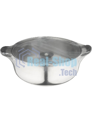 Кастрюля Promo, объем 2,9 л, из нержавеющей стали с крышкой из жаропрочного стекла 104615