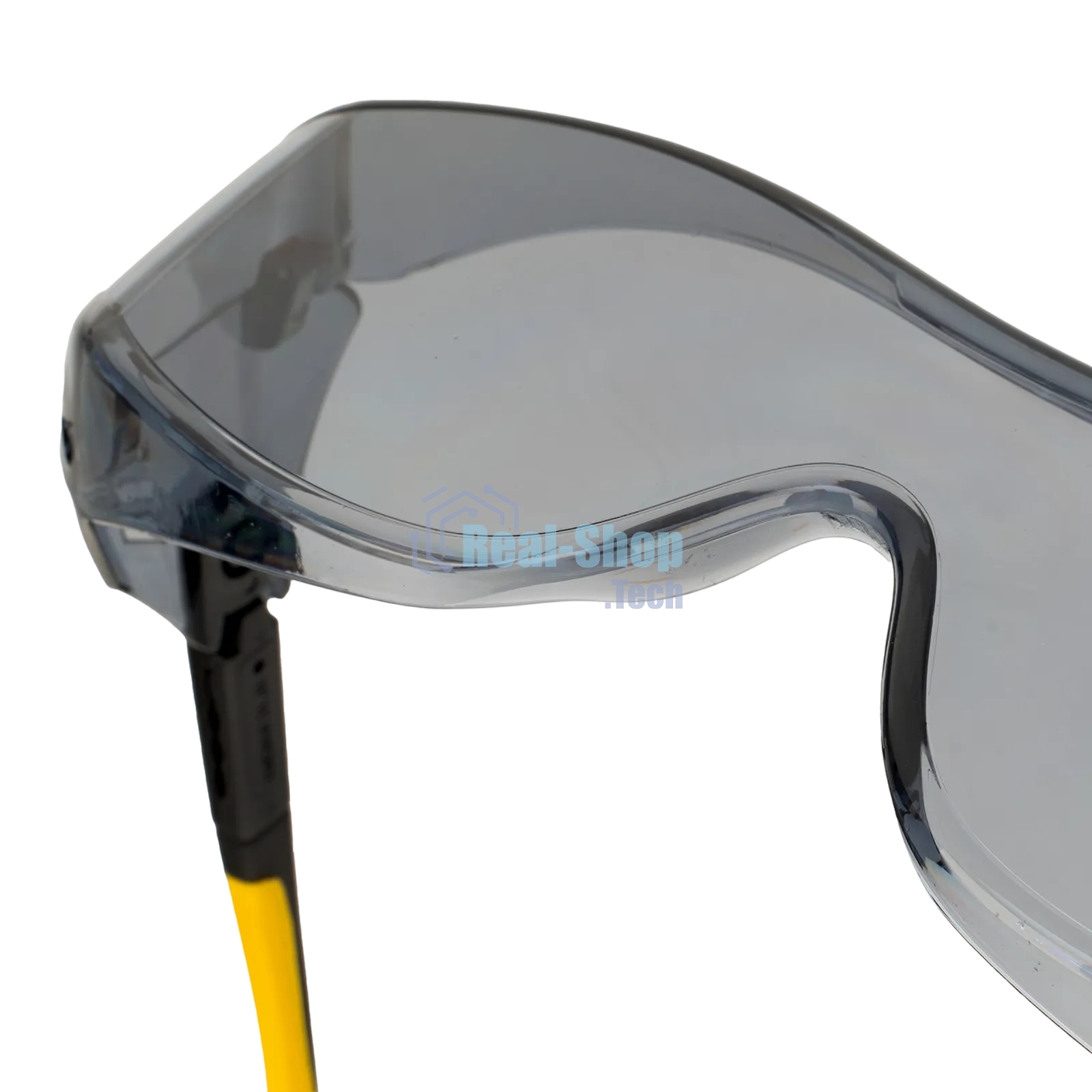 Очки защитные Denzel открытые, поликарбонатные, увеличенная дымчатая линза, регулируемые дужки