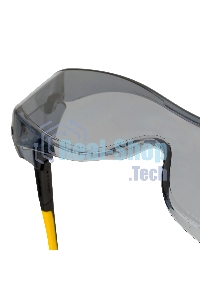 Очки защитные Denzel открытые, поликарбонатные, увеличенная дымчатая линза, регулируемые дужки