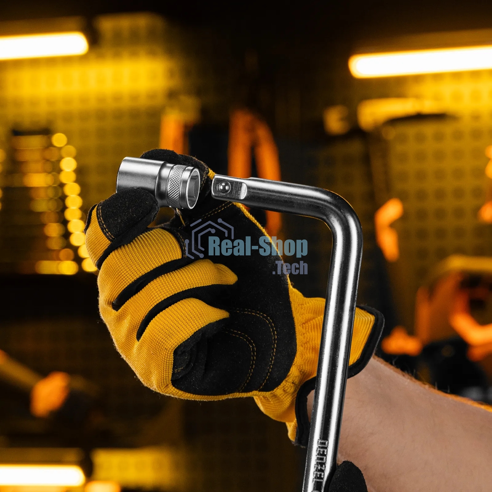 Вороток Г-образный Denzel 300x75 мм, квадрат 1/2