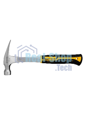 Молоток-гвоздодер Denzel 350 г, цельнометаллический, двухкомпонентная рукоятка