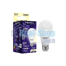 Лампа светодиодная TOKOV ELECTRIC 20Вт А60 3000К Е27 176-264В Лампа светодиодная TOKOV ELECTRIC 20Вт А60 3000К Е27 176-264В