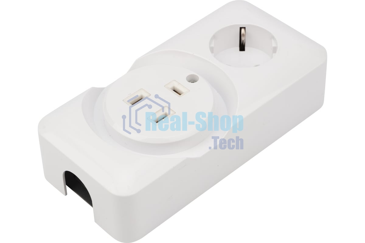 Розетка РШ/Евро Rexant двойная для электрической плиты 32 А/16 A, 250 В, 2Р+РЕ (ОУ) белая