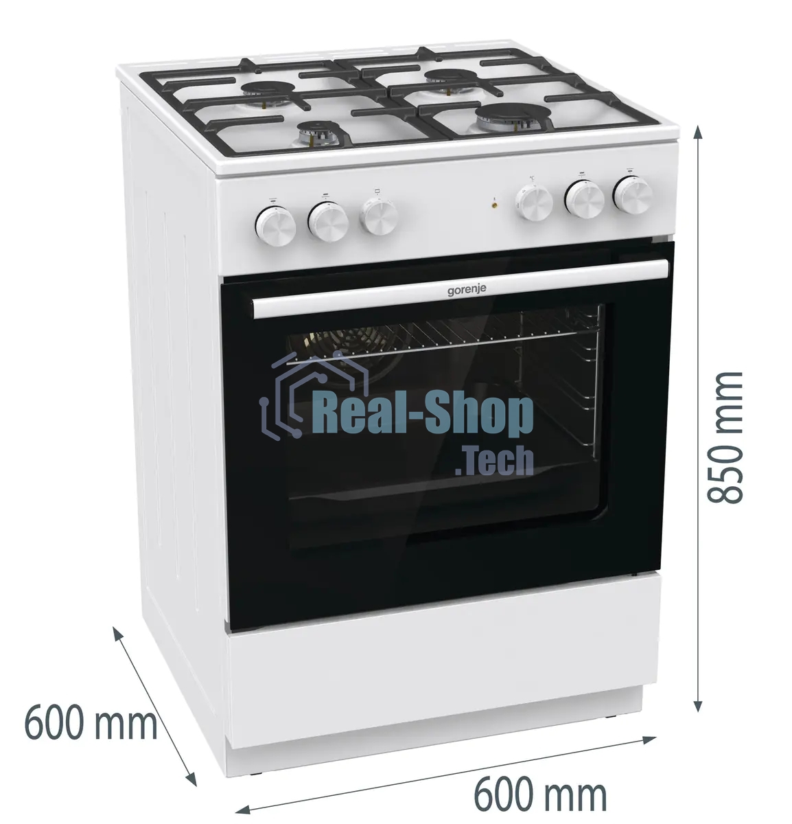 Плита комбинированная Gorenje GK6A40WFFM белый, конфорок 4 шт, духовка 71 л, 60 см x 85 см x 60 см
