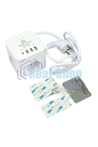 Сетевой фильтр Cablexpert Cube CUBE-3-CU3-W-1.5, 3 р, 10А, 1xType-C PD, 3xUSB, 1.5 м, ур.защиты 4+, белый, коробка