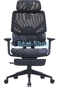 Кресло компьютерное Cactus CS-CHR-MC01-BK черный, сетка, эко.кожа, с подголов. крестов. пластик