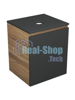 Тумба Bau Dream Blackwood 50 графит, раковина BAU Nimb 51х41 белая