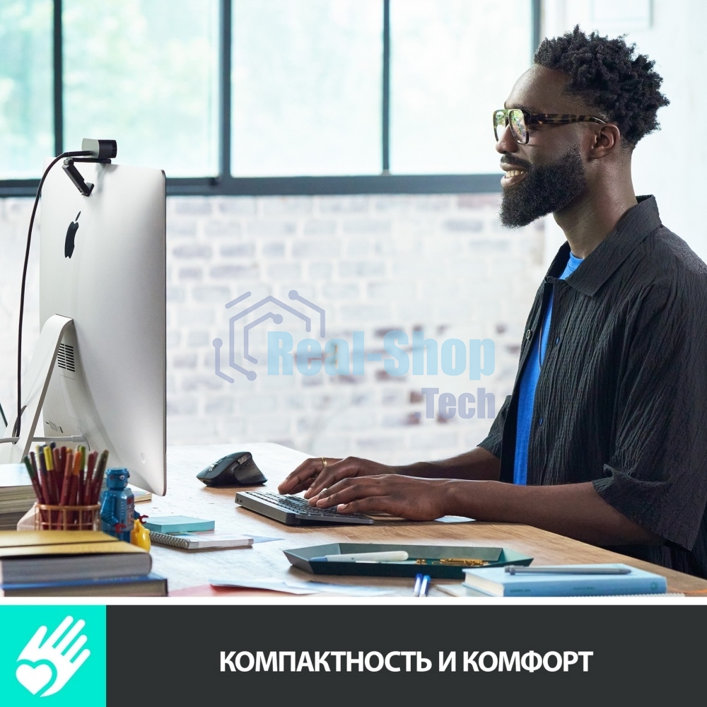 Клавиатура беспроводная Logitech MX Keys Mini (920-010501), USB, Bluetooth/Радиоканал, темно-серый/черный