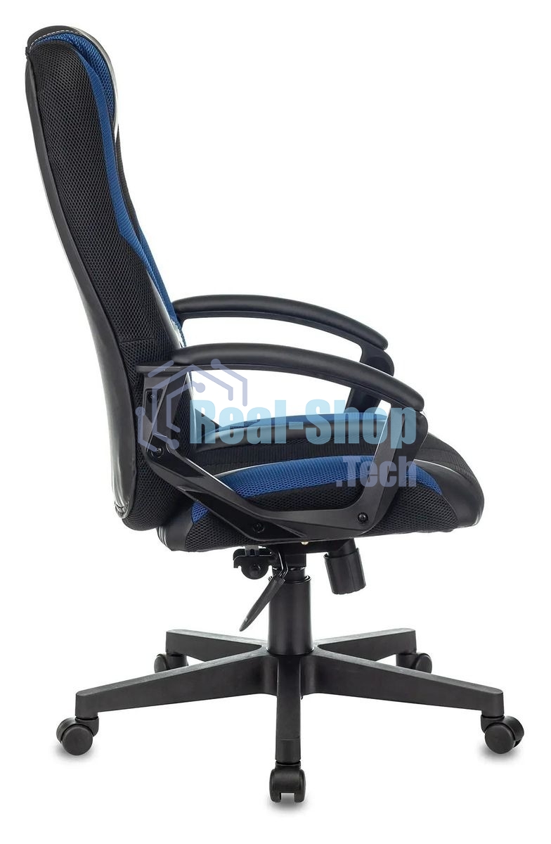 Кресло игровое Zombie 9 черный/синий, искусст.кожа/ткань, крестовина пластик