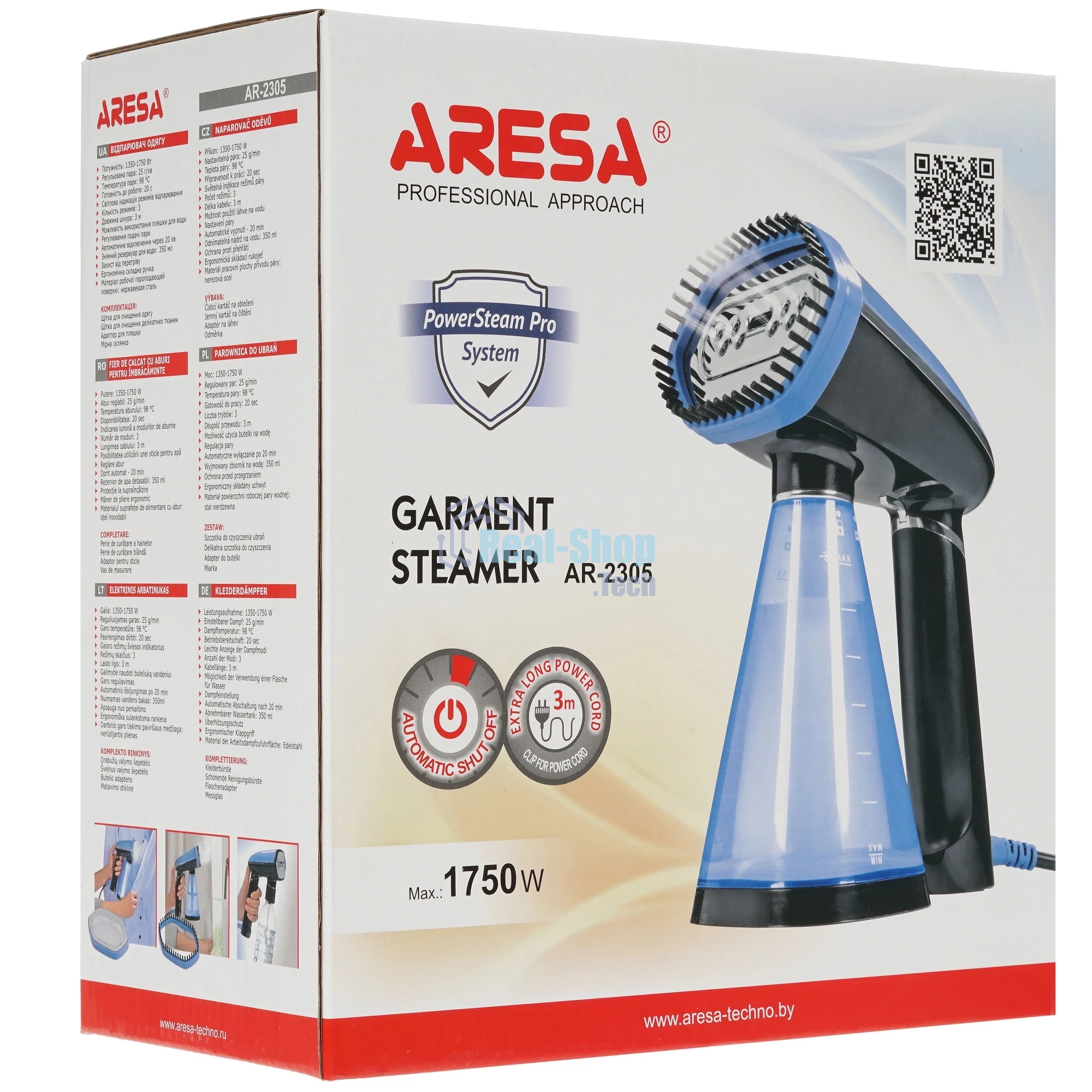 Отпариватель ручной ARESA AR-2305 голубой