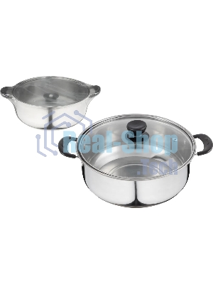 Кастрюля Promo, объем 2,9 л, из нержавеющей стали с крышкой из жаропрочного стекла 104615