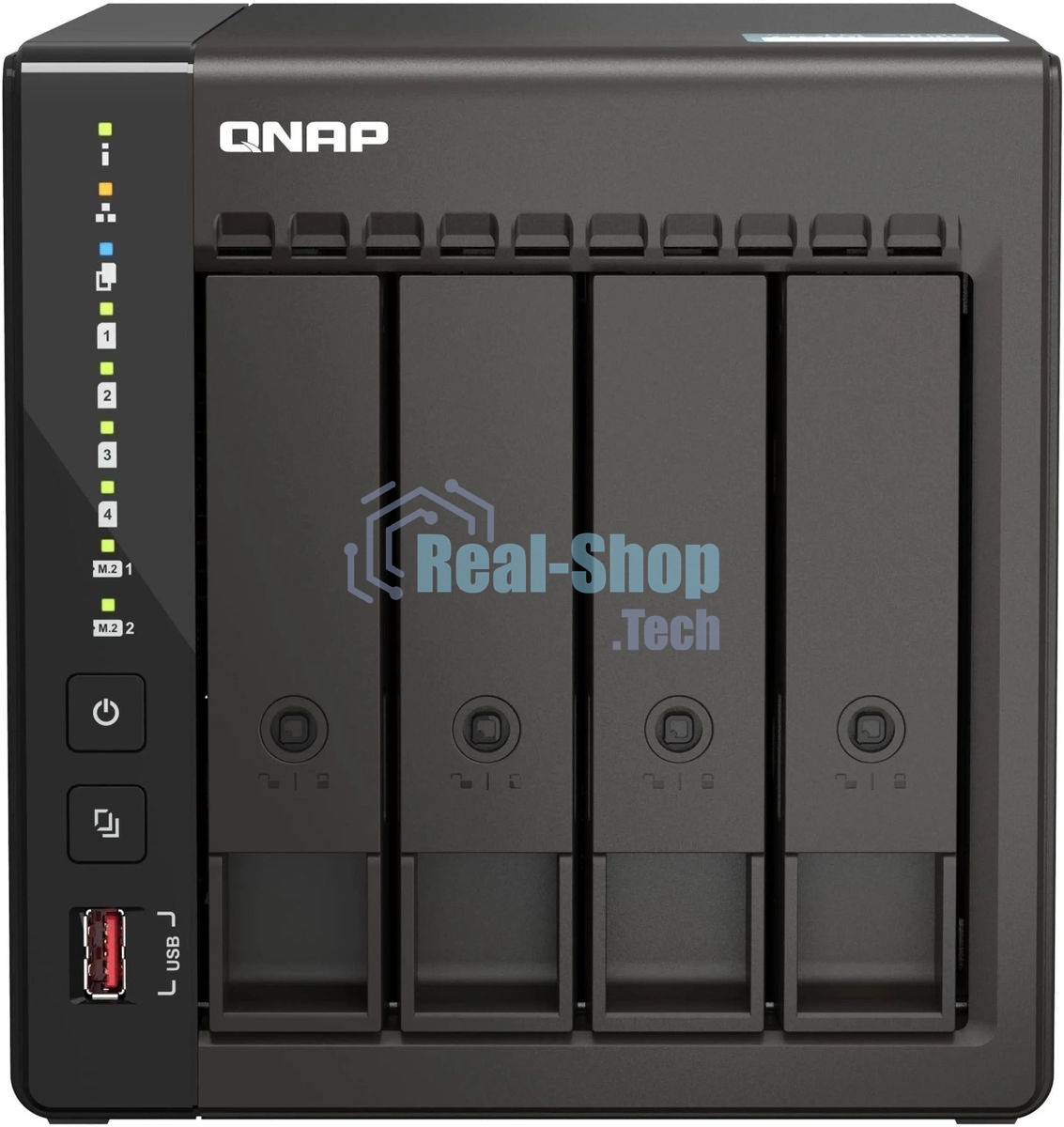 Сетевое хранилище SMB QNAP TS-453E-8G NAS, 4-tray w/o HDD. 2xHDMI-port. 4-core Celeron J6412 2-2.6 GHz, 8Gb DDR, 2x2.5Gb LAN, 2 x M.2 2280 PCIe Gen 3 x2, 2x USB 3.2 Gen 2 (10Gbps) Port, 2x USB 2.0 port